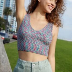 Kendall & Kylie Colorful Knit Crop Top